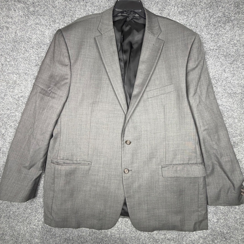 Lauren Ralph Lauren Gray 100% Wool Sport Coat Blazer‎ Mens 50L Two Button